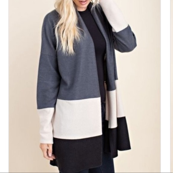 Last one! Color block high neck cardigan - Picture 4 of 4